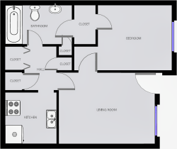 Red Pine - One Bedroom / One Bath - 530 Sq. Ft.*