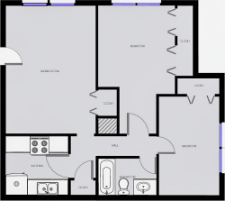 Western Pine - Two Bedrooms / One Bath - 772 Sq. Ft.*